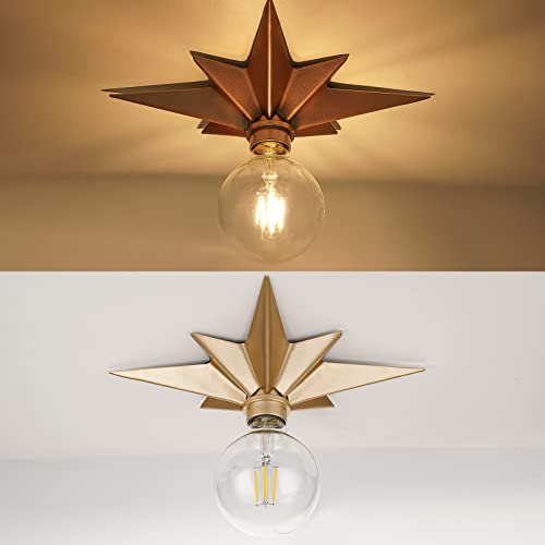 Frideko Home MET-L01041-USFBA 2 Pack Flush Mount Ceiling Light - Star Light Fixture Hallway Light Fixtures Ceiling Modern Ceiling Lights Brass Flush Mount Light Fixture thumb #7