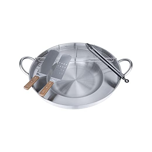 ARC Comal Set, 23" NSF Approval Heavy Duty Stainless Steel Concave Comal para Tacos Set,Discada Disc Cooker, Comal Cazo Fryer Cookware, Great Comal para Tortillas Taco Maker,Cooking Disco (575T Set)