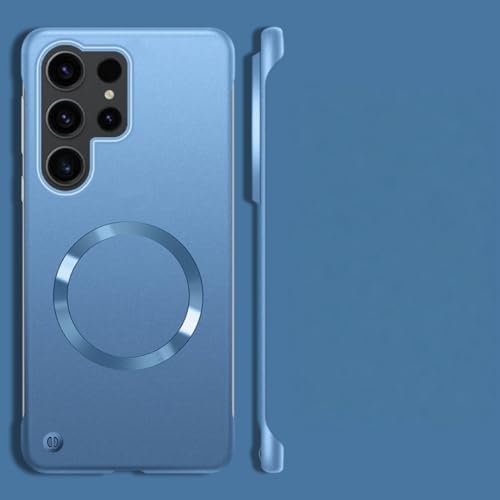 Coque Samsung S25 Edge magnétique anti-rayures finition bleu métal