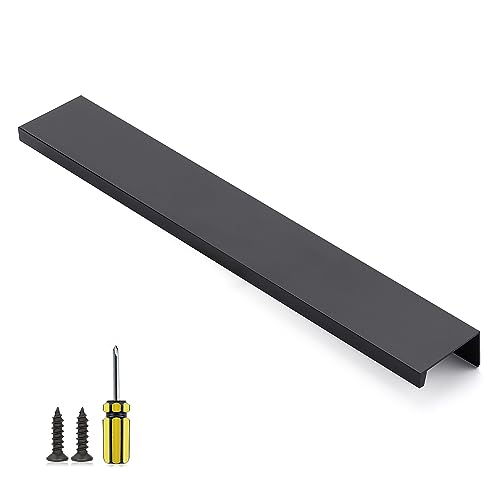 Image of Ravinte 1 Pack Finger Pulls for Cabinets 250mm /9.84 inch Length Black Pulls