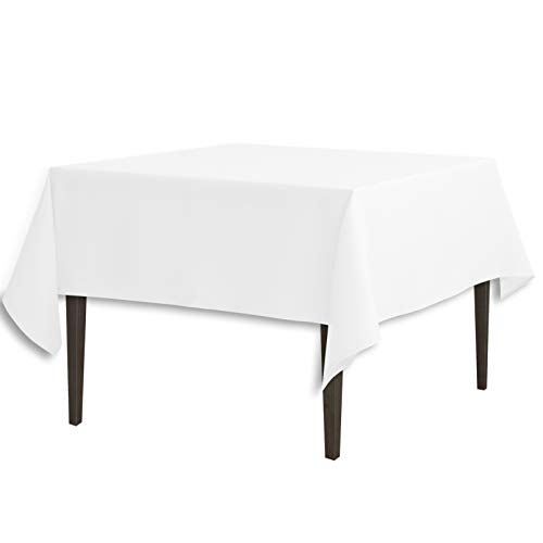 LinenTablecloth 70-Inch Square Polyester Tablecloth White