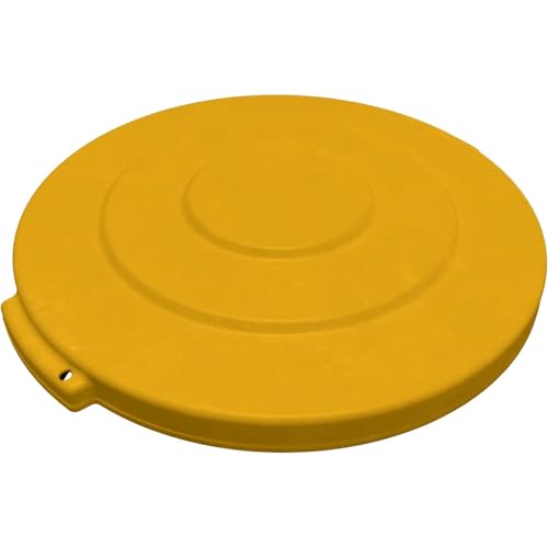 Image of SPARTA Bronco Lid for 10 Gal. Bronco Trash Can, Food-Safe, NSF and HACCP-Compliant, Lid for Commercial Use (Container Sold Separately - Fits Bronco Only), Polyethylene, 10 Gallon, Yellow (Pack of 6)
