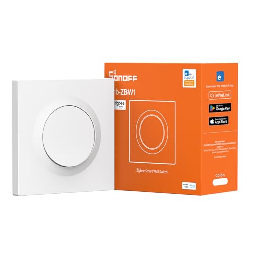 SONOFF Fusion Orb-ZBW1(ZBMINIR2-E) Zigbee 3.0 Smart Wandschalter 1-fach Lichtschalter Kompatibel mit Alexa Google Home & Home Assistant Smart Home Automation 10A Last