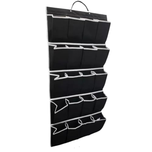 'Sapateira de Pendurar Porta Vertical de Porta com 20 Bolsos Organizador de Sapatos Dobrável Para 10 Pares Tecido Respirável Antimofo Alça Reforçada Solução Prática para Quarto e Closet'