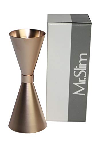 Mr Slim Jigger Cocktail-Dosierer für Alkohol, Rotgold, matt, 60 - 90 ml, hergestellt in Japan (7 Farben und 3 Größen erhältlich)