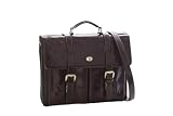 D&D - Aktentaschen aus Leder - Business Tasche - Made in Italy (Dunkelbraun)