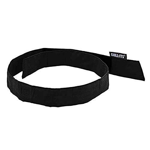 Image of Ergodyne Chill Its 6705 Cooling Bandana, Evaporative Polymer Crystals for Cooling Relief, Quick and Secure Fit, 3-Pack,Black