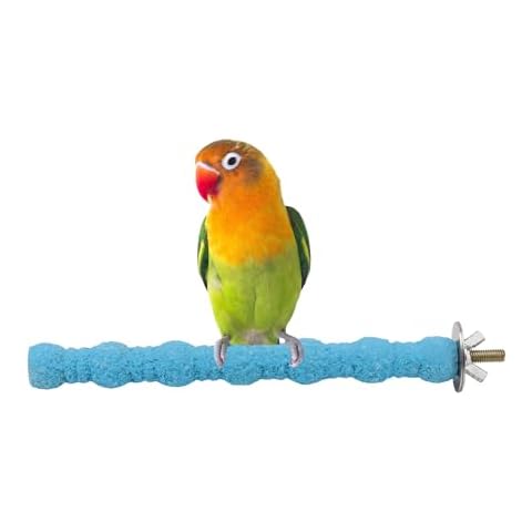 Hypeety Wood Perch Stand Paw Grinding Stick Toy Colorful Pet Bird Cage Stand Platform for Bird Parrot Budgies Parakeet Cockatiels Cage Accessories (Random Color) (7in / 18cm) Cover