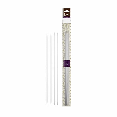 Image of Jyoti Knitting Pin - Aluminium (2 Pairs of Double Point Pins of 9 Inches / 23cm of Size 11), Crafting Weaving Pins, Round Blunt Yarn Needles, Used for Sweaters, Scarves, and Woolen Fabrics - Pack of 2