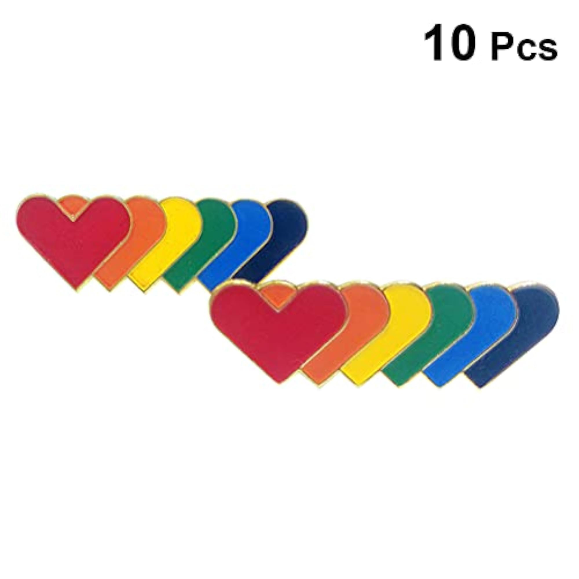 10pcs Rainbow Stripe Shaped Brooches, Elegant Accessories