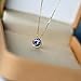 18K Gold Vermeil S925 Sterling Silver Natural Tanzanite Necklace – Blue Danube Moonlight Pendant, Japanese Wave Ocean Design, Elegant Lock Necklace for Women (White Gold)