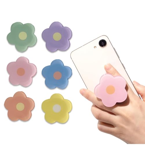 BKEPDY Set de 6 Soportes Acrílicos para Teléfonos Móviles con Motivos Florales Asa para Teléfono Móvil Soporte para Teléfono Móvil Colorido y Variado