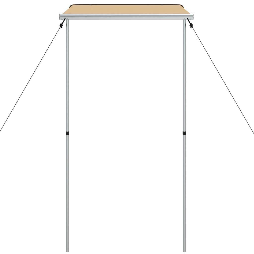 Mangloder Wohnwagen-Markise 2,4x2,5x2,15 m Beige aus Aluminium und Polyester für Camping, Outdoor, Festivals, Garten, Strand und Reisen, leicht, wasserdicht, inklusive Aufbewahrungstasche
