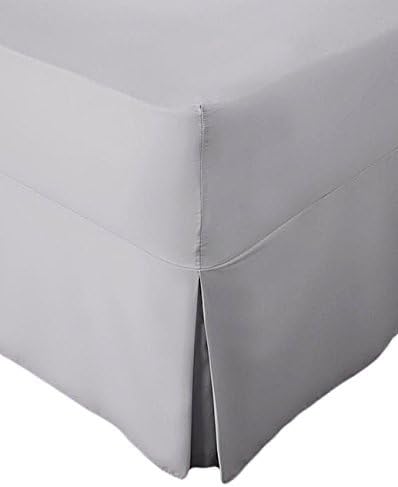 AmigoZone Extra Deep 100% Egyption Cotton 200 Thread CountFitted Valance Sheet Pleated (Double, Grey)