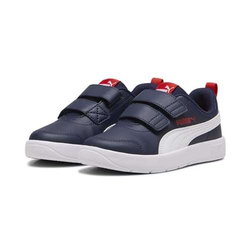 Puma Unisex Kids COURTFLEX V3 V INF Sneaker, Puma Navy-Puma White-Puma Red, 21 EU