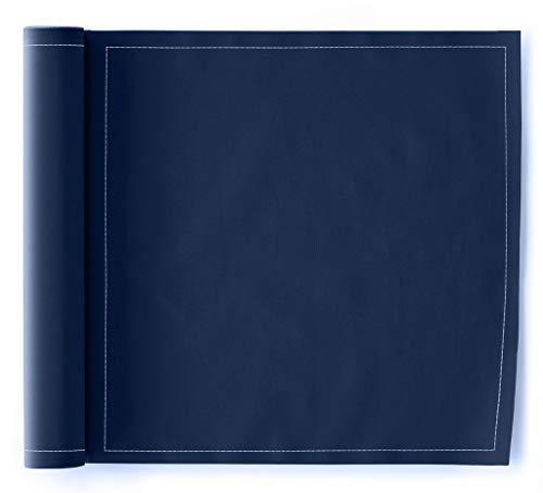 MY DRAP Cotton Dinner Napkins (11.8 x 11.8 in - 12 Per Roll, Petrol Blue) Cloth Dinner Napkins for Parties, Weddings, Dinning, Hotels, Restaurants or Events - Washable and Reusable