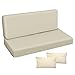 Coussin imperméable pour balancelle de Jardin, Matelas 150x50x50 pour Meubles en Palette, Grand Confort Coussins avec Dossier, Meubles de Jardin, Glatt Beige [133]