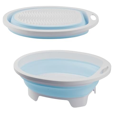 Fold Washboard Basin For Hand Washing Clothes,Washtub With Soap Holder Washboard,Portable Hand Washing Machine,Washboard Basin Clothes Cleaning Tools For Home School Dormitory Cover