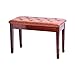 PWV Piano Keyboard Bench Ława ze schowkiem, Pu Skóra usztywniany Bench Seat Chair Stolec, Stołek fortepianowy z ramą i nogami drewno, 2 osoby (kolor: czerwono-brązowy)