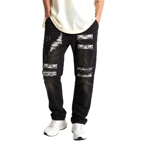 Kaket Mens Ripped Jeans Slim Fit, Distressed Destroyed Jeans for Men Skinny Straight Fit Stretch Denim Pants