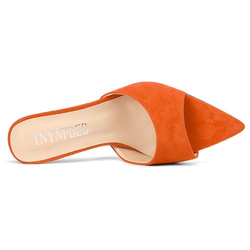 Image of TNYNFBEB Womens Stiletto High Heel Pointed Open Toe Sandals Mules Shoes Slingback Slip-on Prom Party Dress Summer 3.9 Inches Heels
