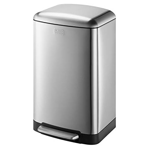 Cubo de reciclaje Black+Decker 30L con tapa de cierre suave Cover