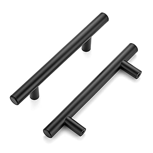 Image of Ravinte 40 Pack | 6'' Cabinet Pulls Matte Black Stainless Steel Kitchen Drawer Pulls Cupboard Pulls Cabinet Handles 6 inchLength with 3.75 inch Hole Center