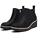 Athlefit Women's Wedge Chelsea Boots Platform Lug Sole Elastic Short Black Ankle Booties Size 9