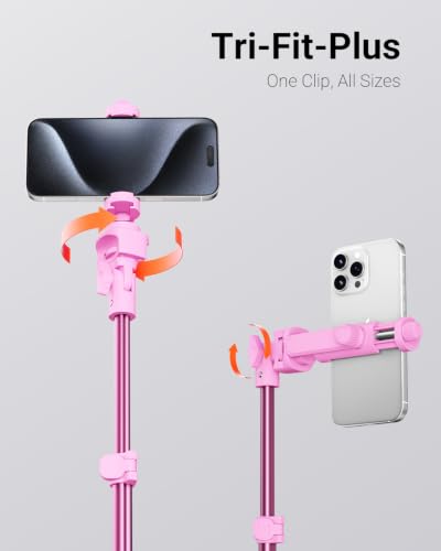 Image of VIMOSE 66 inch Phone Tripod, Tripod for iPhone with Remote & Phone Stand | Extendable Cell Phone Tripod for Video Recording, Ultimate Tripod & Monopod Accessories for iPhone /Android, Ruby Star