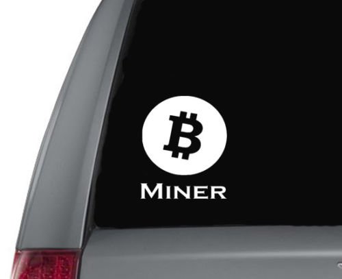 DecalDestination Bitcoin Miner Bitcoin Litecoin Crypto currency Decal Car Sticker Creative Fashion Car Accessories Vinyl Car Decal 6 (WHITE)