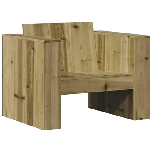 Sofás de exterior de madera de pino impregnado de 79 x 60 x 62 cm para terrazas y jardín 4