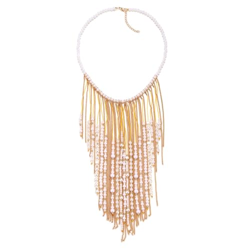 Collier de fausses perles géométriques bijoux empilables réglables - 5