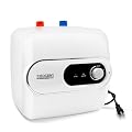 Fisoceny 4 Gallon Tank Water Heater Under Sink Instant Hot Water 1500w 120V,Kitchen Under Counter RV Small Hot Water Heater with Release Valve 3-Way Diverter Vavle,1/2" NPT White