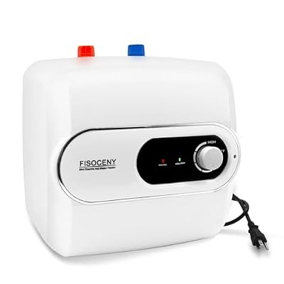 Fisoceny 4 Gallon Tank Water Heater Under Sink Instant Hot Water 1500w 120V,Kitchen Under Counter RV Small Hot Water Heater with Release Valve 3-Way Diverter Vavle,1/2" NPT White