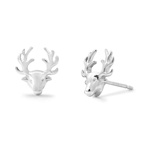 Boma Jewelry Sterling Stag Deer Head with Antlers Stud Earrings