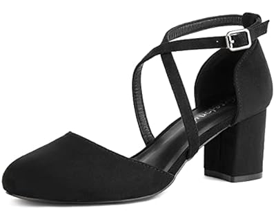 Greatonu Bombas con Correa en el Tobillo para Mujer, Bombas con tacón Alto para Mujer con Correas Cruzadas y Puntera Cerrada, Bodas y Fiestas Negro EU 40 | Ya disponible en tu tienda friki favorita! En mundofriki.es!