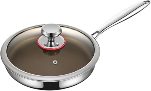 Zxyler 316ステンレス製 フライパン 鉄盾0コーティング 無塗装 有チタンナノテクノロジー マルチポット ソテーパン 蒸し器 自動調理ポット IH対応 ガス対応 ガラスふた付き プロ仕様 片手鍋 極鉄鍋風 無重金属析出 一鍋多用