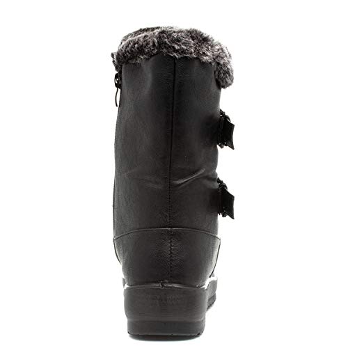 Softlites Womens Black Faux Fur Wide Fit Calf Boot - Image 6
