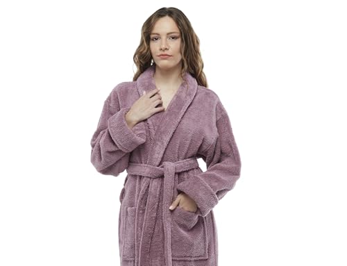 Womens Soft Cotton Bathrobe, Ankle Length Long Women's Plush Towel Bath Robe4