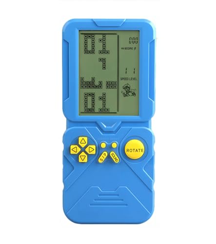 LZYCH Console de Jeu Rétro 4,5 Pouces Adaptée Aux Joueurs Européens et Américains 23 Jeux Intégrés Course/Char Difficulté/Vitesse Réglables Cadeaux de Noël pour Maris/Petits Amis/Enfants (Bleu)