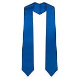 GHGMAO Plain Graduation Stole for Unisex Adult, Blue Graduation Honor Satin Stole Sublimation Blank Grad Sash for Academic Commencements, 60' Long