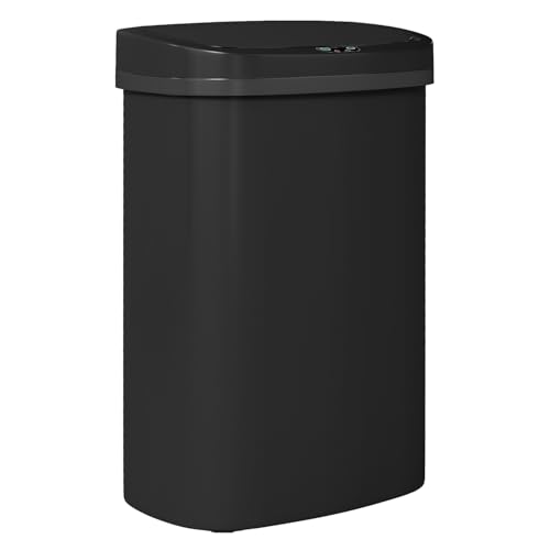 Basurero automático de 13 galones NChanmar plástico negro