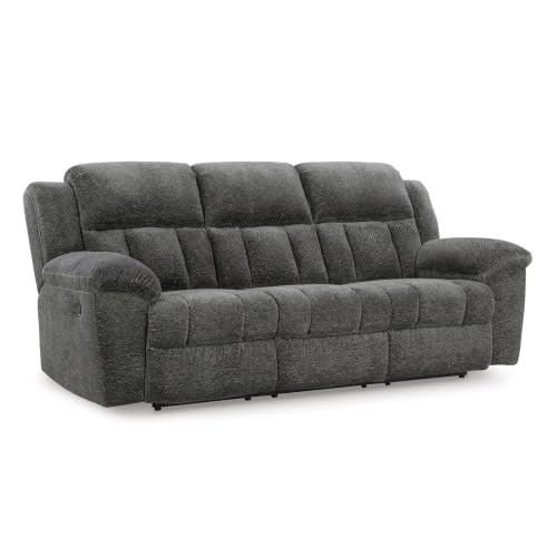 Signature Design by Ashley Frohn Contemporary Manual Reclining Sofa Gray