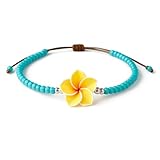 TILUNAMI Handmade Boho Beaded Anklet for Women, Adjustable Unique Bohemian Turquoise Gemstone Hawaiian Beach Anklets, Waterproof Flower Foot Jewelry, Ankle Bracelet, Gift Set with Box & Ribbon