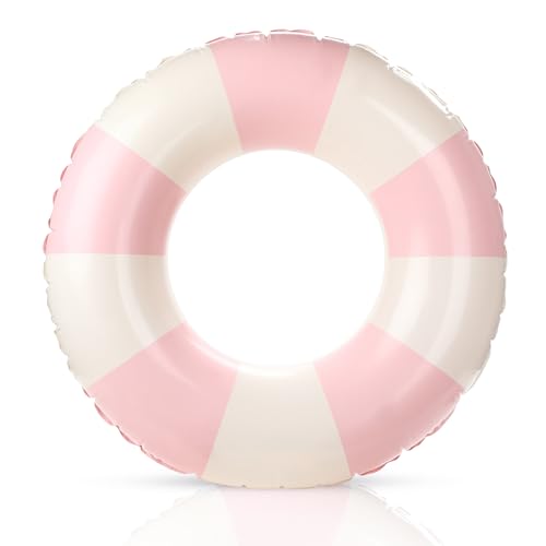 Infloatable Pool Floats for Adult Pink Swimming Donut Ring(27.6 Inch) Round Inflatable Inner Tube Floatles Summer Beach Pool Party Favors Decorations Swim Toys Kids Water Play Games Must Have(1 Pack)
