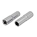 Aexit 1/2-inch Square Hand Operated Tools Drive 14mm 6 Point Deep Socket Impact Silver Tone 2pcs Model:85as369qo450