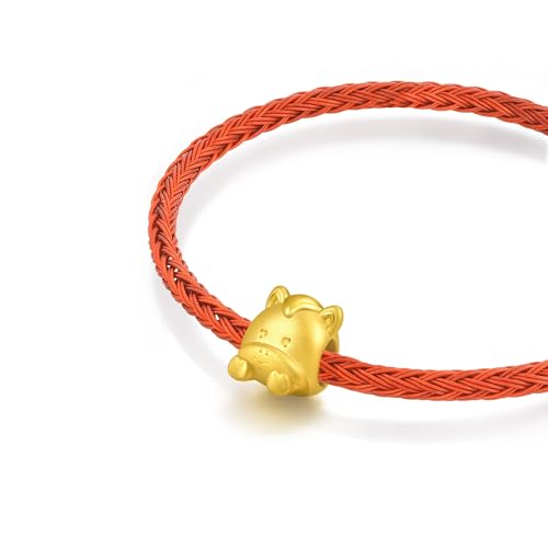 Image of CHOW SANG SANG 999 24K Gold Charme Cute Adorable Mini Chinese Zodiac Horse charm bracelet for Women & Men 17cm 95965C