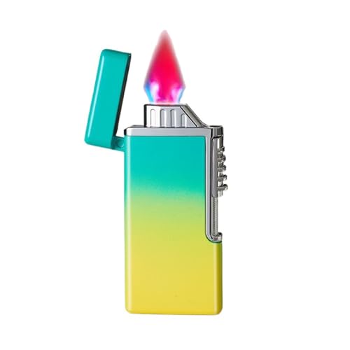 TUVovosd Mechero resistente al viento, encendedor de butano, se puede llenar con gas butano, puede ajustar el tamaño de la llama, adecuado para viajes al aire libre, camping de velas (amarillo)