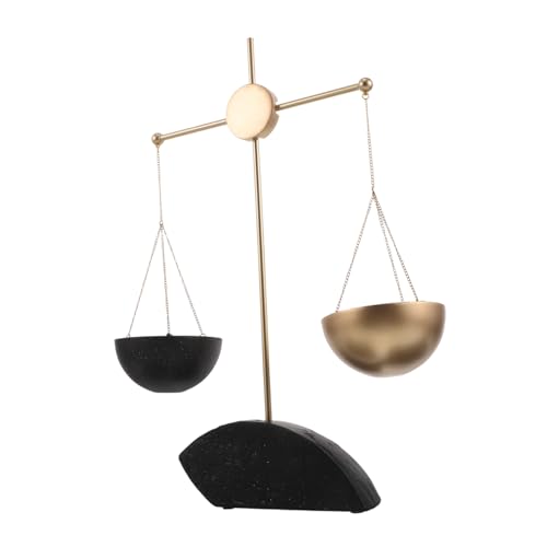 TOGEVAL レトロ属天秤像 装飾的な法廷スケール模型 家やオフィスのワインキャビネット用バランススケール置物 司法象徴のデスクトップ飾り