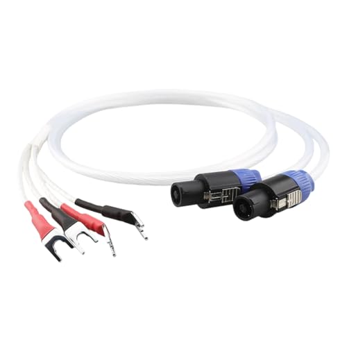 Cable de audio Speakon a Spade NL4FC con conductor plateado OCC para amplificadores de graves